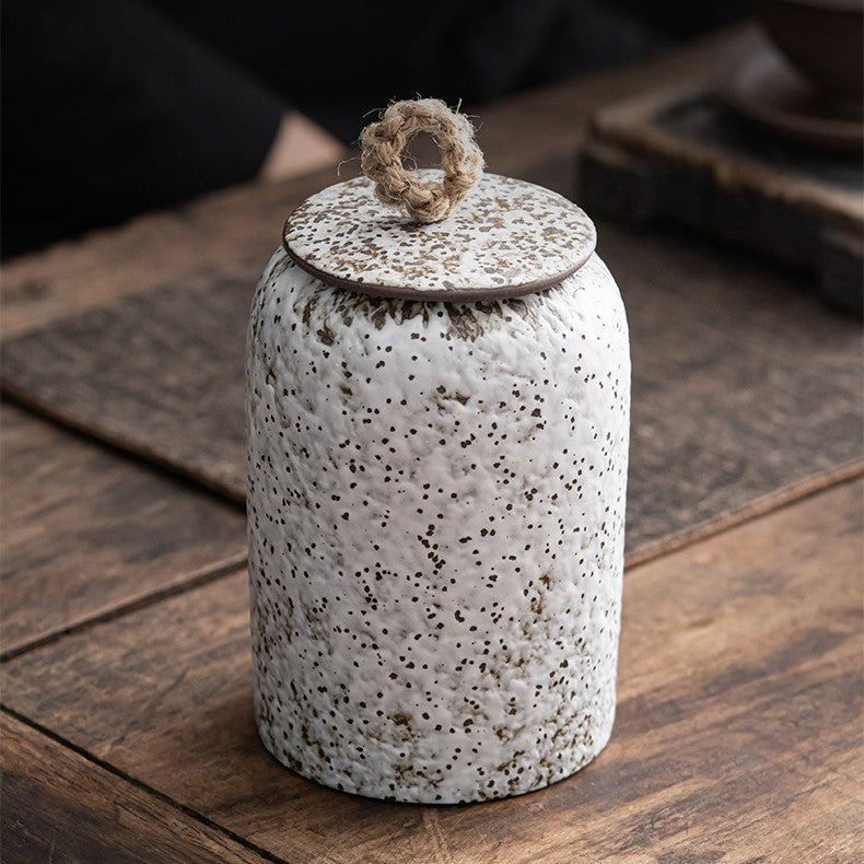 Japanese ceramic tea canisters, retro stoneware, airtight, ceramic Gong-Fu, for sweets, tea ceremony accessories