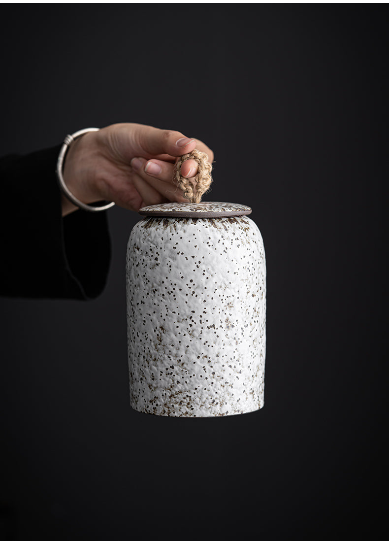 Japanese ceramic tea canisters, retro stoneware, airtight, ceramic Gong-Fu, for sweets, tea ceremony accessories