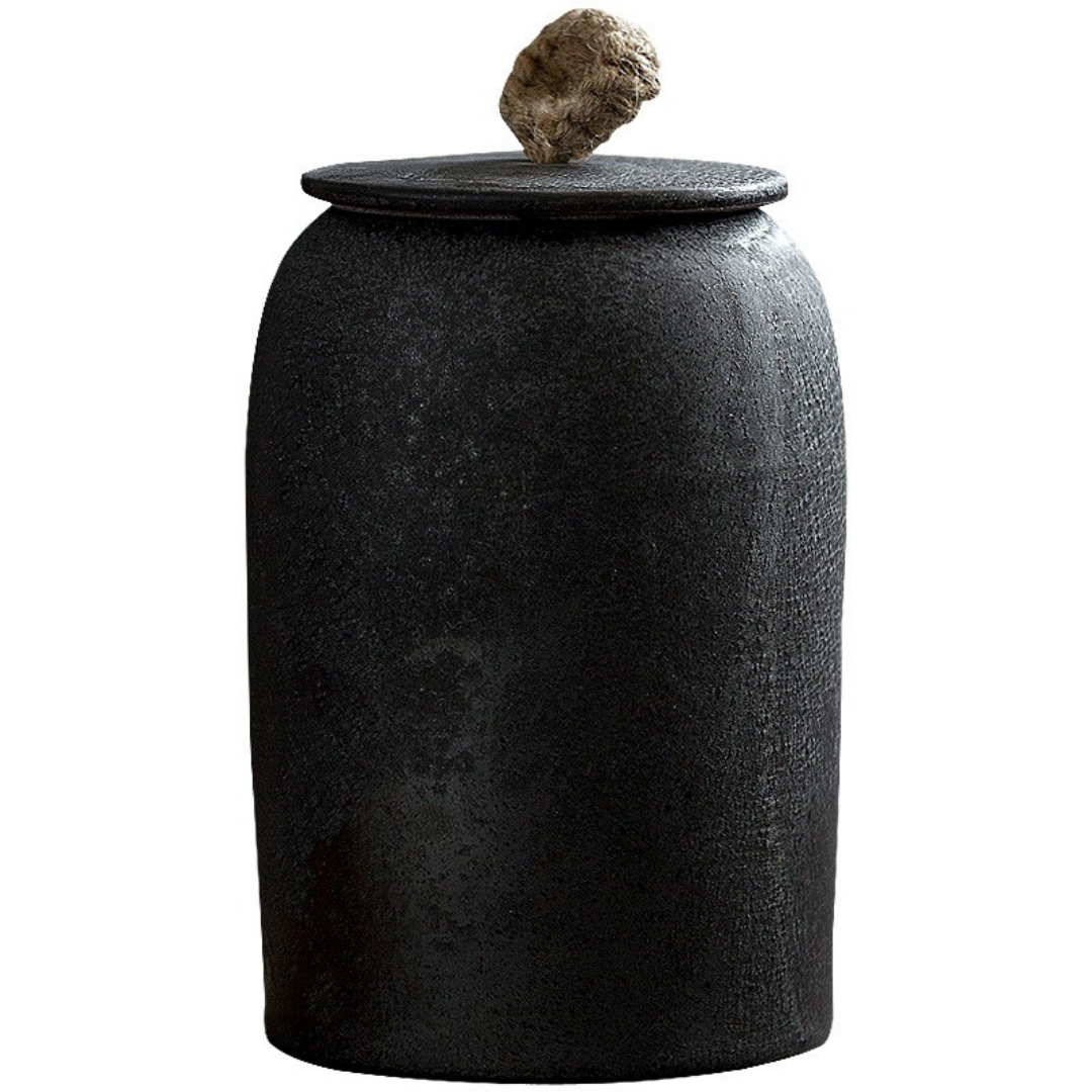 Japanese ceramic tea canisters, retro stoneware, airtight, ceramic Gong-Fu, for sweets, tea ceremony accessories