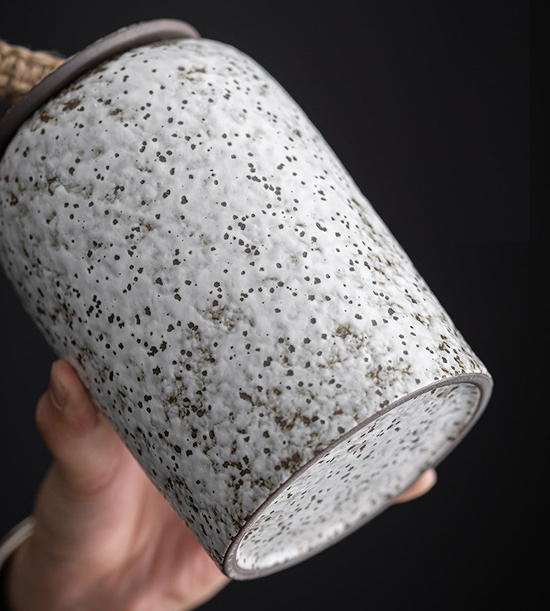 Kalsten | Japanese tea canisters made of ceramics, retro stoneware, airtight, Gong-Fu made of ceramics, for candies, tea ceremony accessories