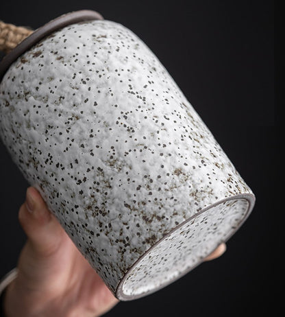 Japanese ceramic tea canisters, retro stoneware, airtight, ceramic Gong-Fu, for sweets, tea ceremony accessories