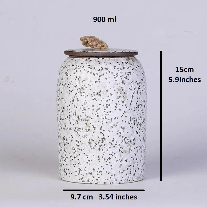Kalsten | Japanese tea canisters made of ceramics, retro stoneware, airtight, Gong-Fu made of ceramics, for candies, tea ceremony accessories