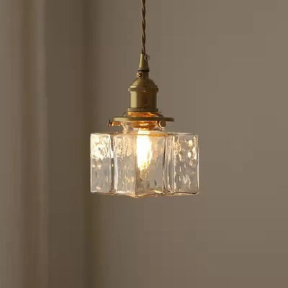 Vintage Glass Pendant Light - Rustic Hanging Lamp for Living Room & Dining Room | Karnz