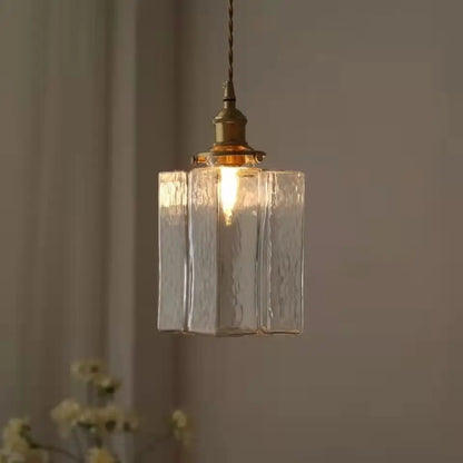Vintage Glass Pendant Light - Rustic Hanging Lamp for Living Room & Dining Room | Karnz