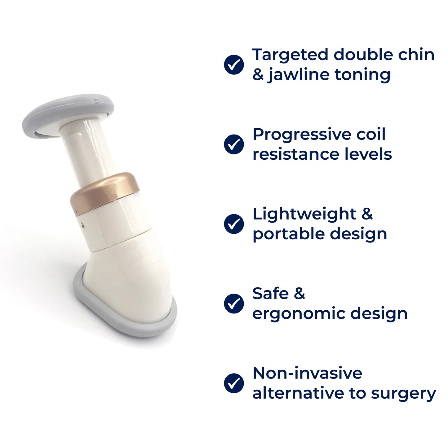 JawDefine | Neckline Slimmer – Double Chin Remover – Coil Resistance – Lightweight – Home Facial Exercise Bowlift