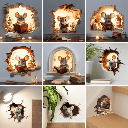 Kalsten | DecoraMice 3D Cartoon Wall Stickers | Adorable Mouse Wall Stickers for Children's Rooms and Living Space Decoration