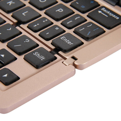 Skanto | F18 Ultra-slim Rechargeable Portable 58-Key Bluetooth Wireless Keyboard with Stand (Gold)