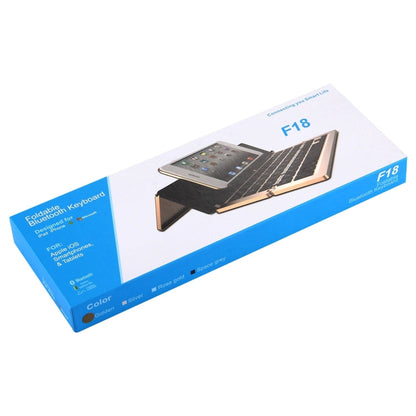 Skanto | F18 Ultra-slim Rechargeable Portable 58-Key Bluetooth Wireless Keyboard with Stand (Gold)