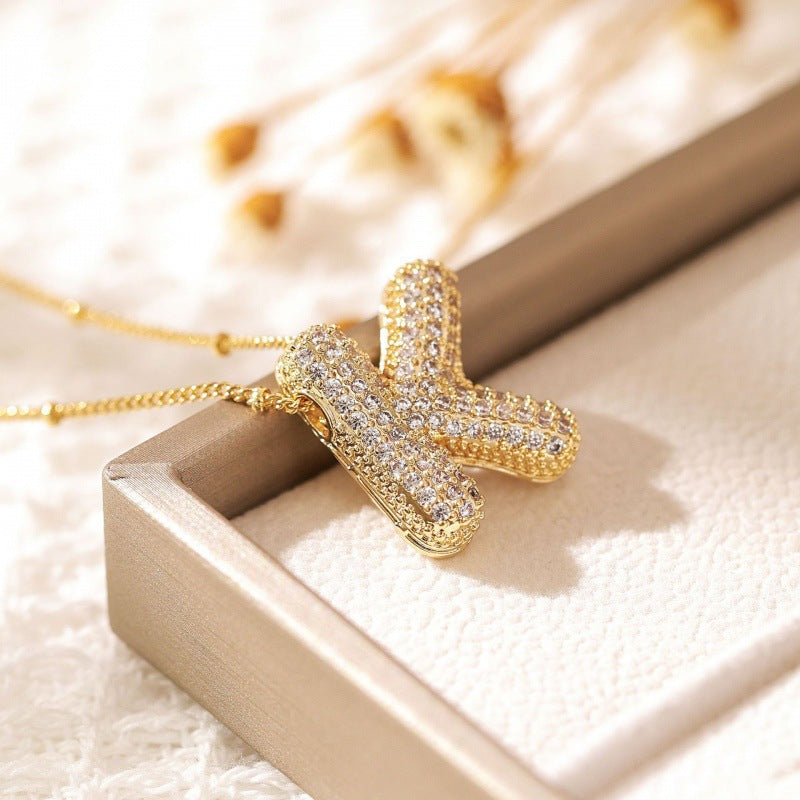 Skanto | Alphabet Diamond Pendant Necklace
