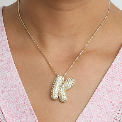 BowLift | Chunky Bubble Diamond Dazzle Initial Necklaces