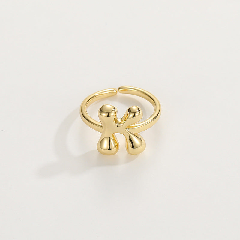 BowLift | Cute Bubble Letter Initial Ring