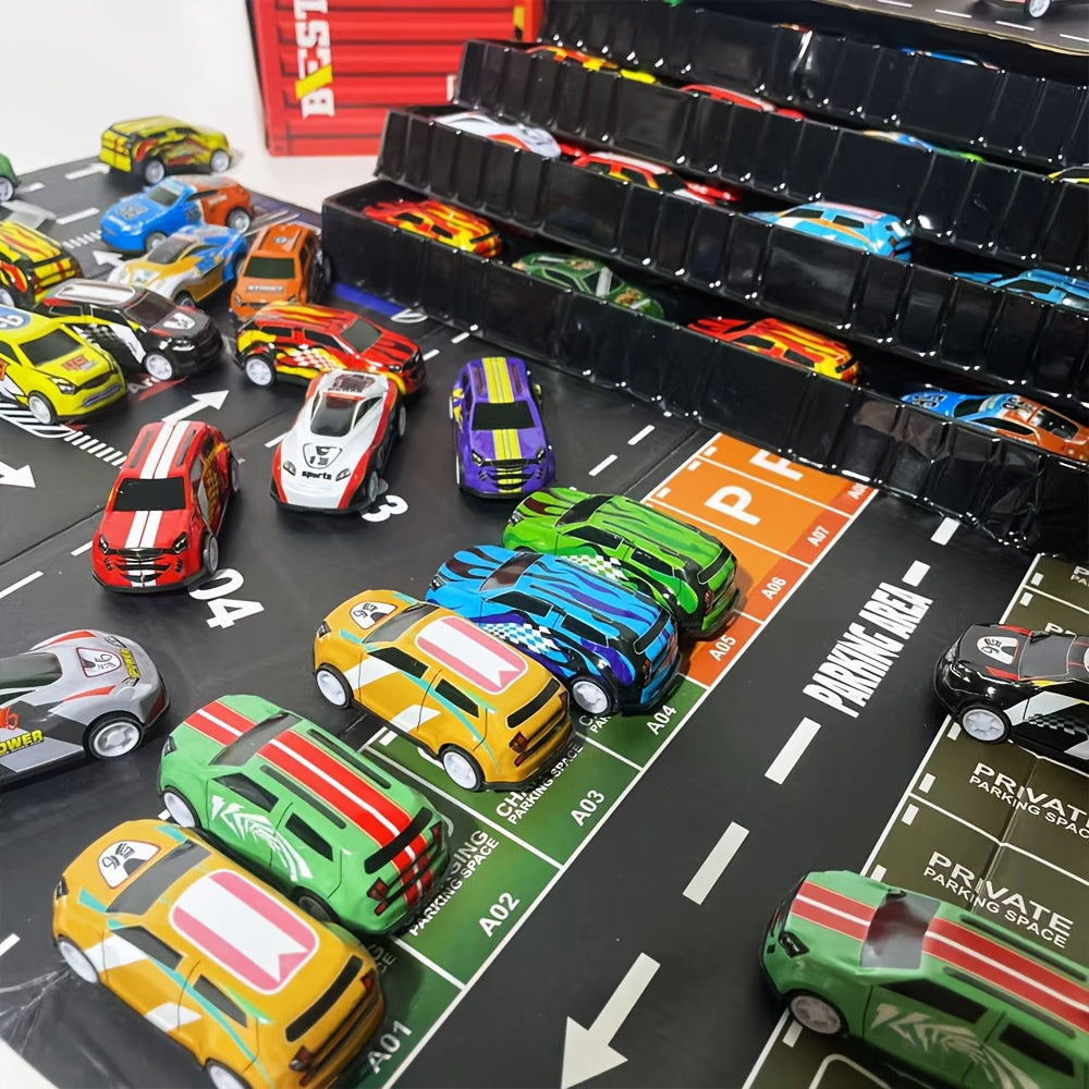 BowLift | Kids Diecast Car Track Garage Playset