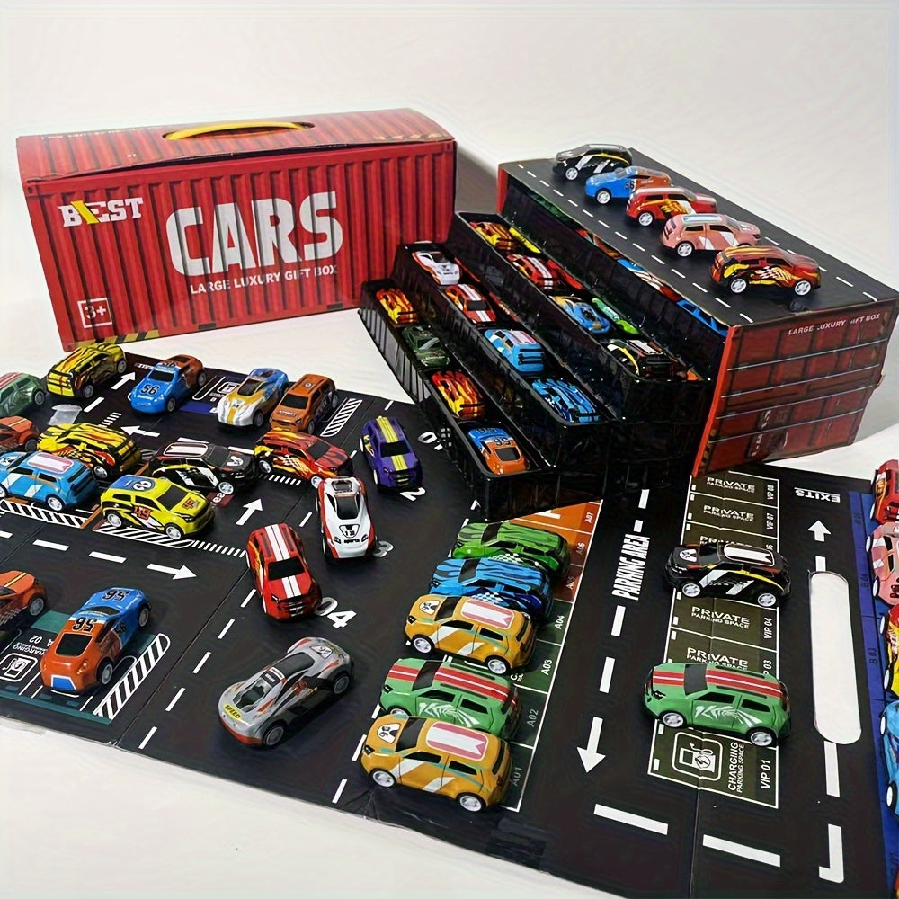 BowLift | Kids Diecast Car Track Garage Playset