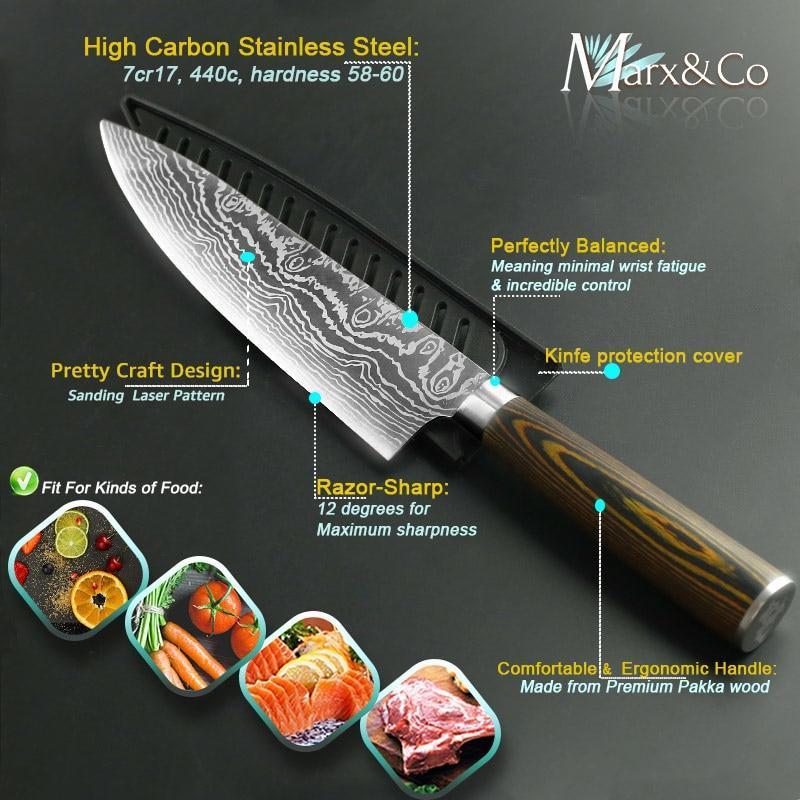 Skanto | Japanese Professional Chef's Knife 8-inch High-Carbon Stainless Steel