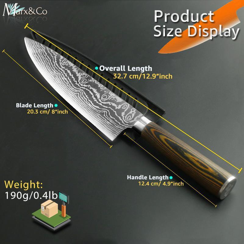 Skanto | Japanese Professional Chef's Knife 8-inch High-Carbon Stainless Steel