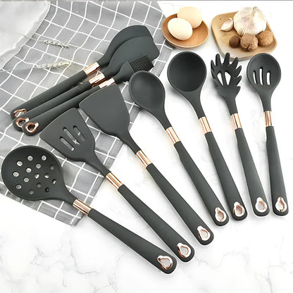 EliteCook - 12-piece gold-coated kitchen utensil set Bowlift