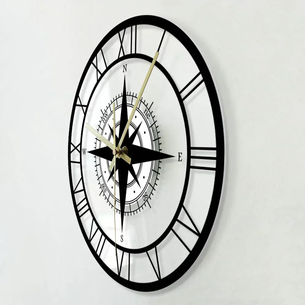 BowLift | Nautical Compass Wall Clock
