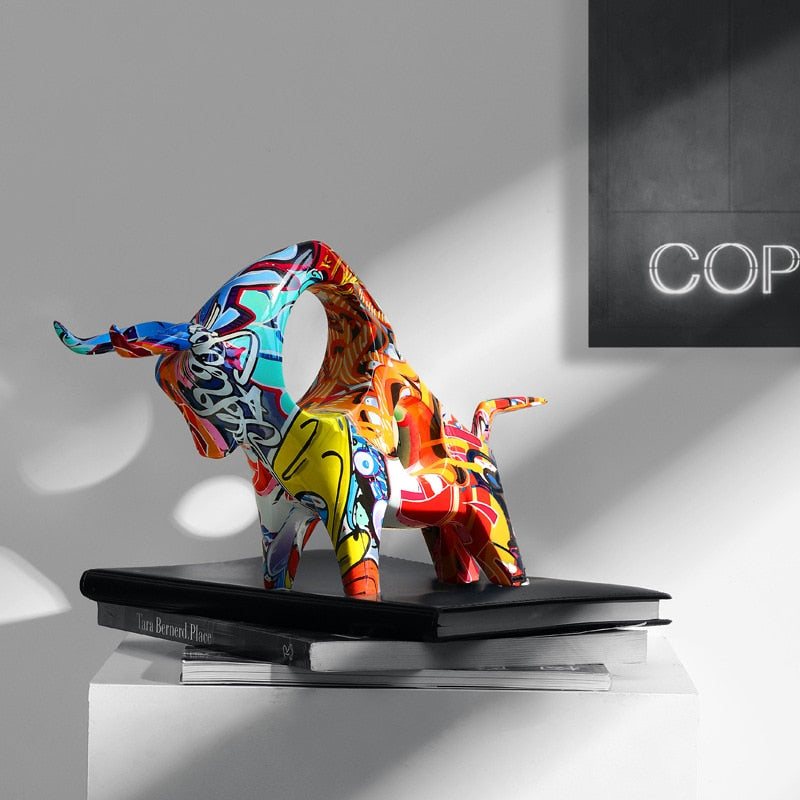 Skanto | Colorful Bull Sculpture