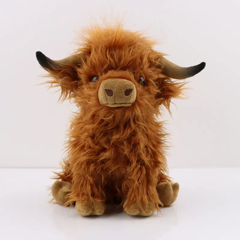 Skanto | Highland Cuddle Cow | Soft and Cozy Plush Toy | Brown/White