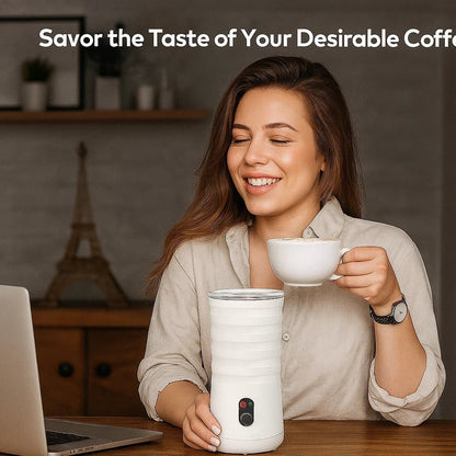Skanto | 4-in-1 Milk Frother & Steamer for Barista-Quality Coffee