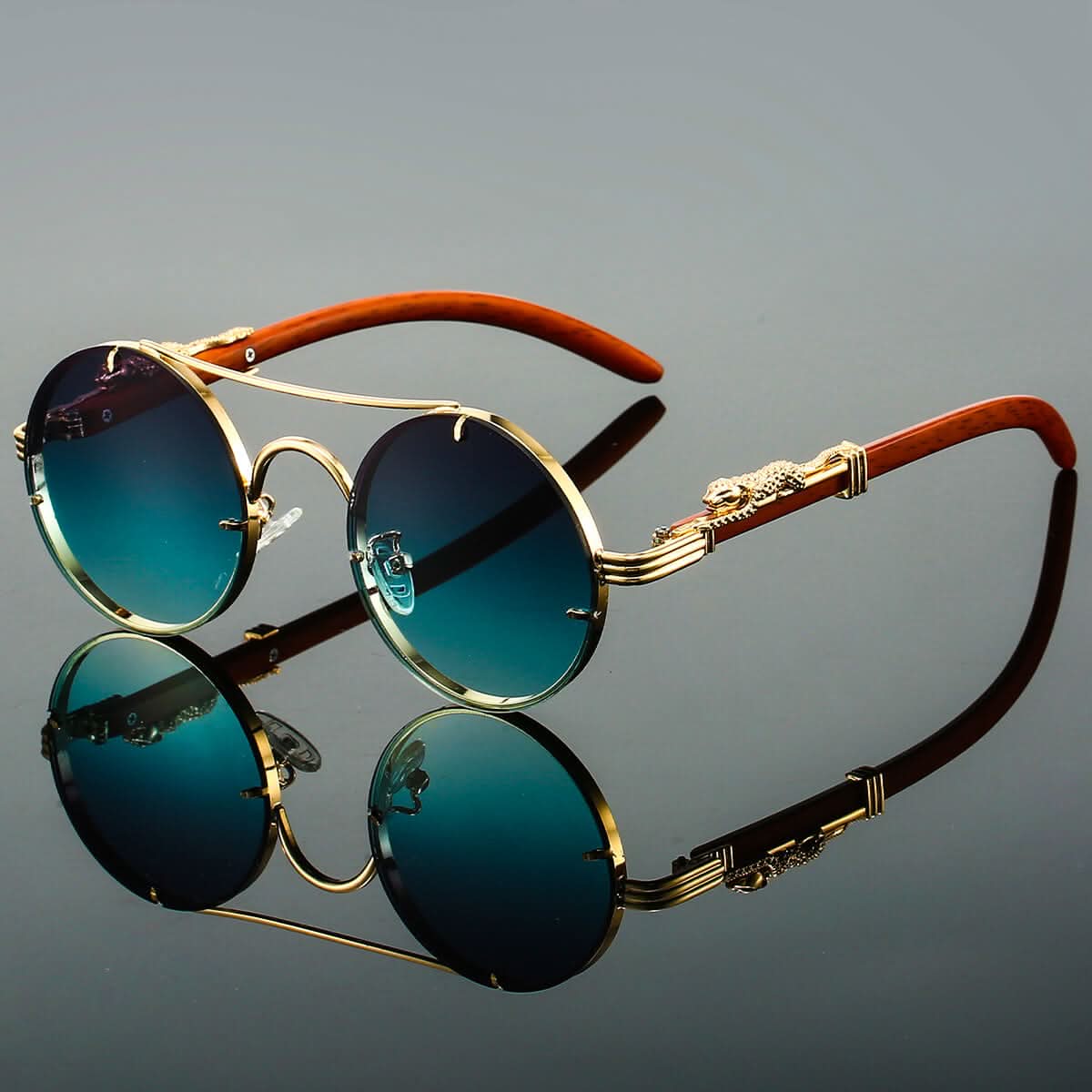 BowLift | Men’s Oval Metal Retro Sunglasses with UV Protection