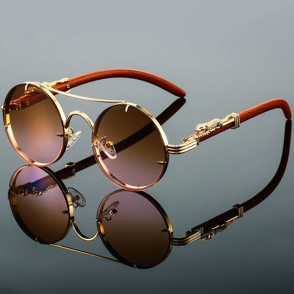 BowLift | Men’s Oval Metal Retro Sunglasses with UV Protection