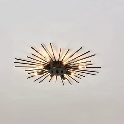 Ceiling Light Industrial Metal 27.6 in Indoor Living Room Dining Area Fixture Multi Bulb | Kalsten