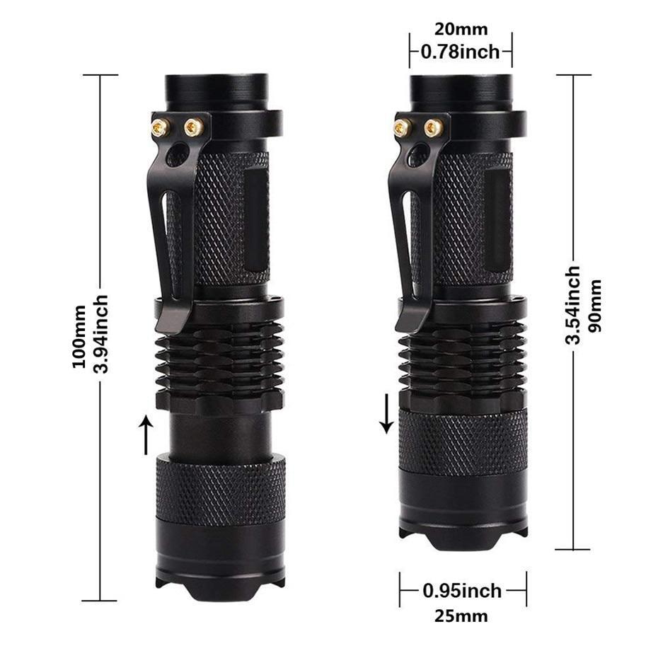 BowLift | LED UV Flashlight Ultraviolet Torch With Zoom Function Mini UV Black Light Pet Urine Stains Detector Scorpion Hunting