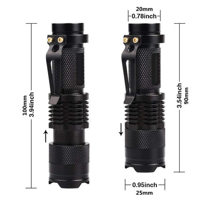 BowLift | LED UV Flashlight Ultraviolet Torch With Zoom Function Mini UV Black Light Pet Urine Stains Detector Scorpion Hunting