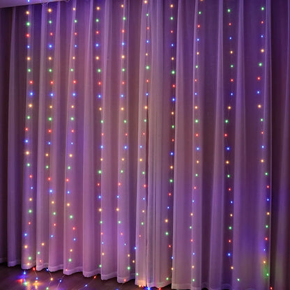 Skanto | LED Curtain Lights for Atmospheric Decoration – USB Lighting with Remote Control & 8 Light Modes