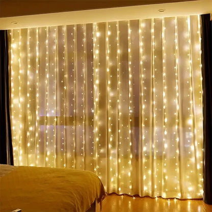 Skanto | LED Curtain Lights for Atmospheric Decoration – USB Lighting with Remote Control & 8 Light Modes