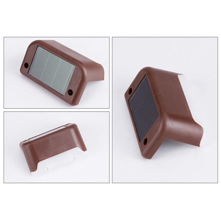 Brehn | 12 PCS Solar Powered LED Outdoor Step Light IP65 waterproof Garden Lamp, warm white light (Brown)