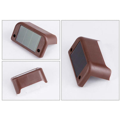 Brehn | 12 PCS Solar Powered LED Outdoor Step Light IP65 waterproof Garden Lamp, warm white light (Brown)