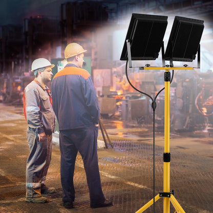 LED Construction Spotlight 2 x 50W/100W/200W with Adjustable Tripod | Karnz