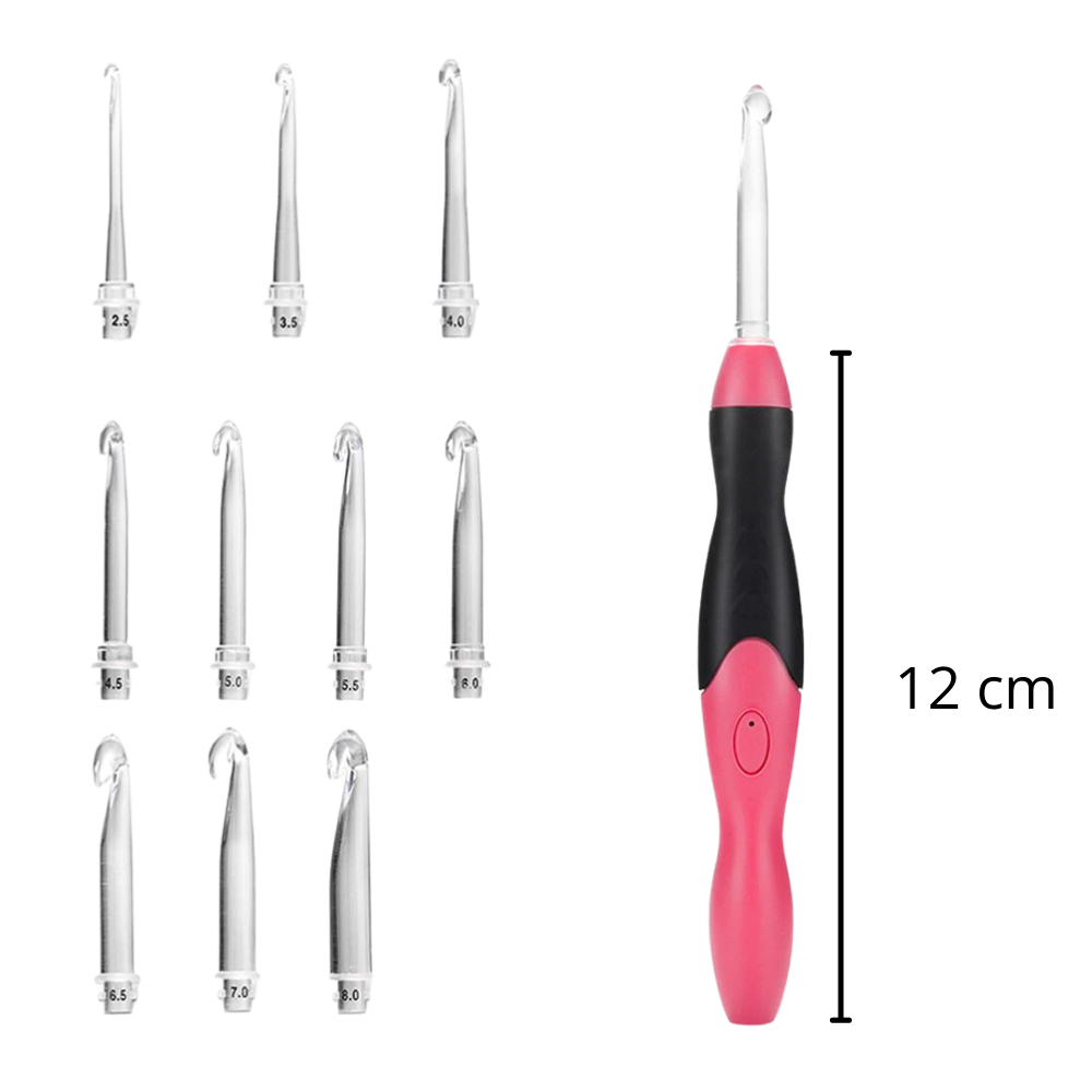 Ergonomic LED Crochet Hook Set
