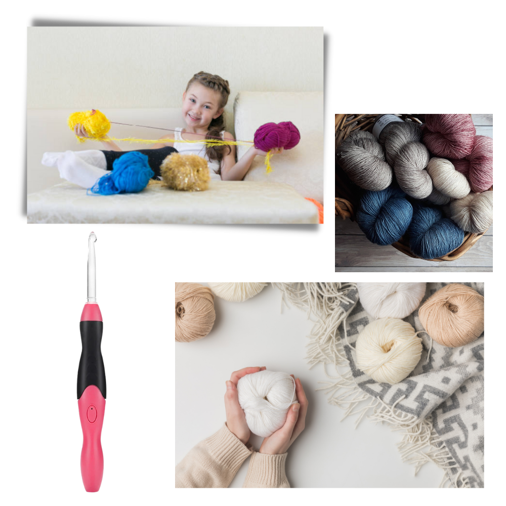 Ergonomic LED Crochet Hook Set