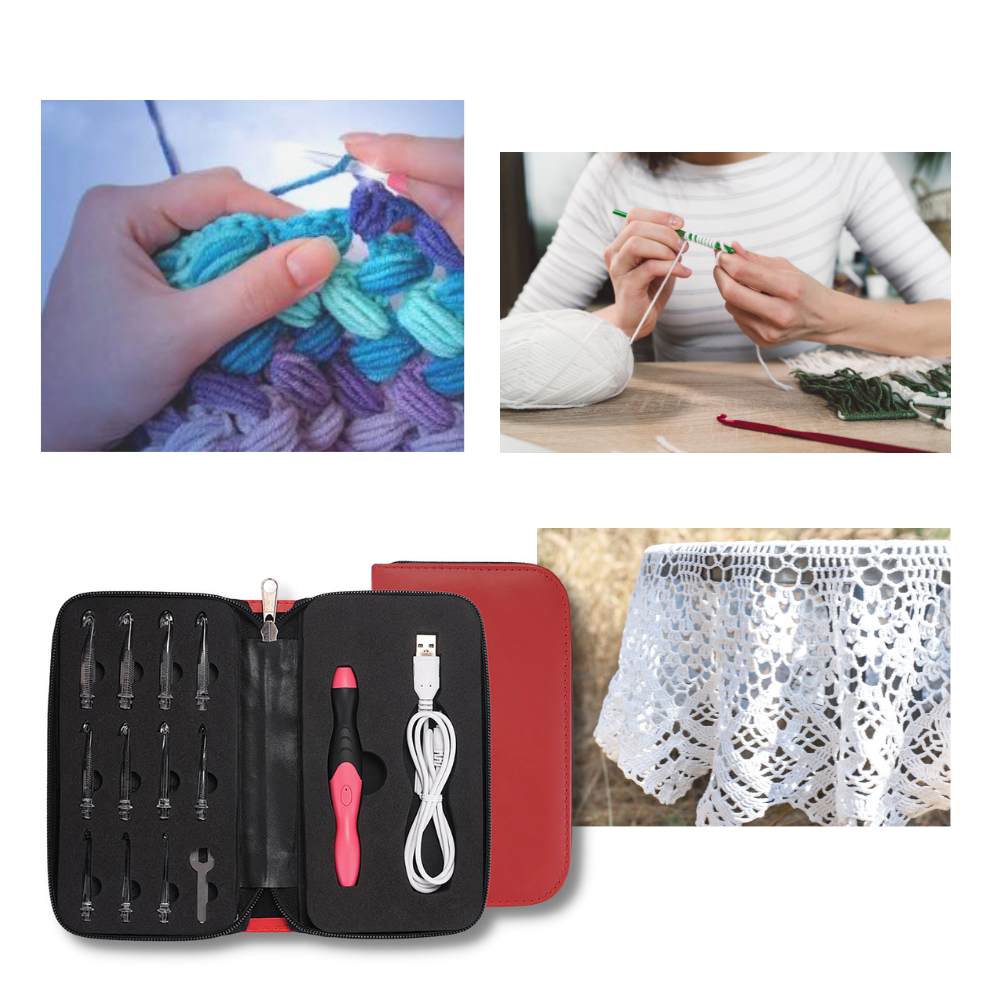 Ergonomic LED Crochet Hook Set