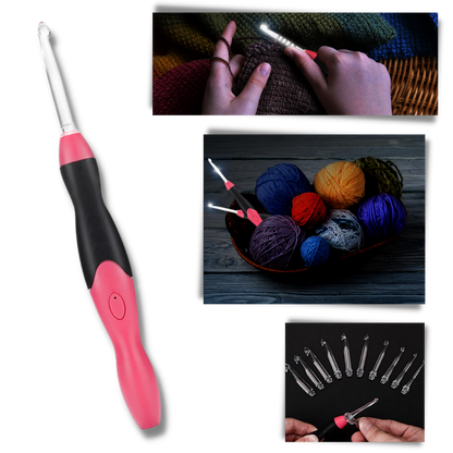 Ergonomic LED Crochet Hook Set