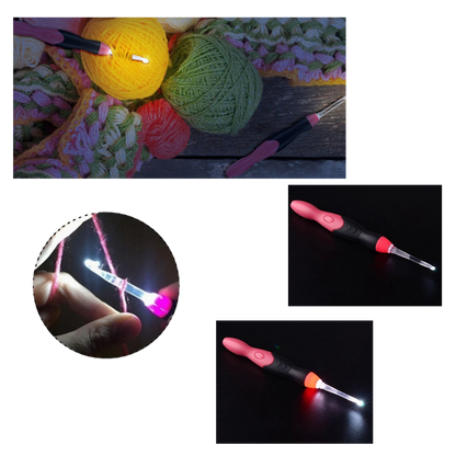 Ergonomic LED Crochet Hook Set