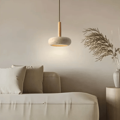 Frendorf | LED Retro Ceiling Light made of wood & stone for a calming atmosphere
