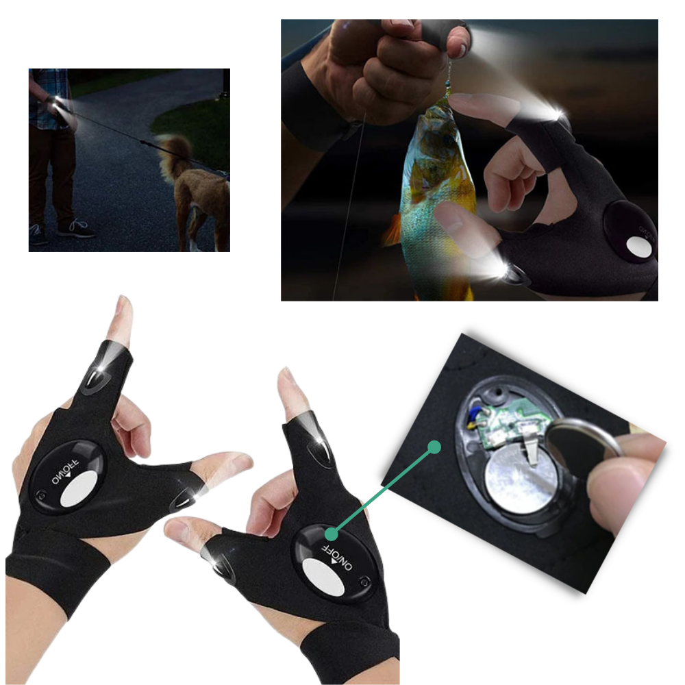 A Pair of LED Gloves with Waterproof Lights