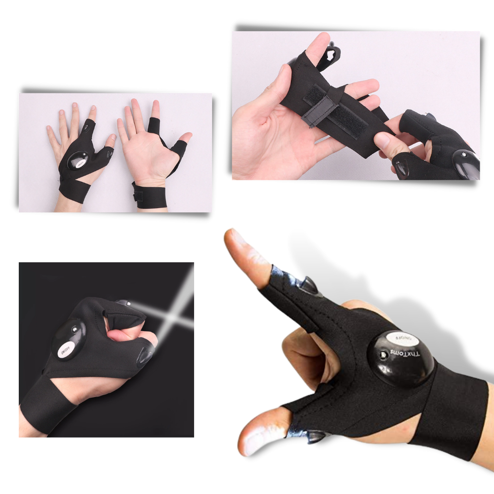 A Pair of LED Gloves with Waterproof Lights