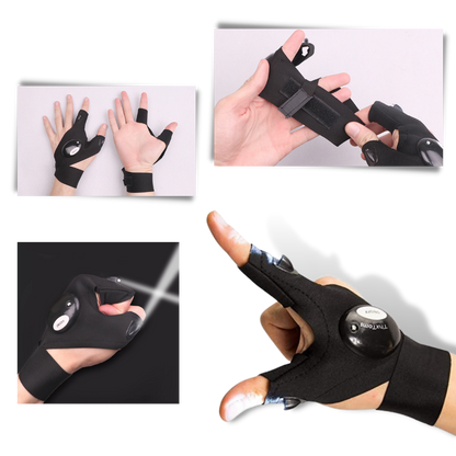 A Pair of LED Gloves with Waterproof Lights