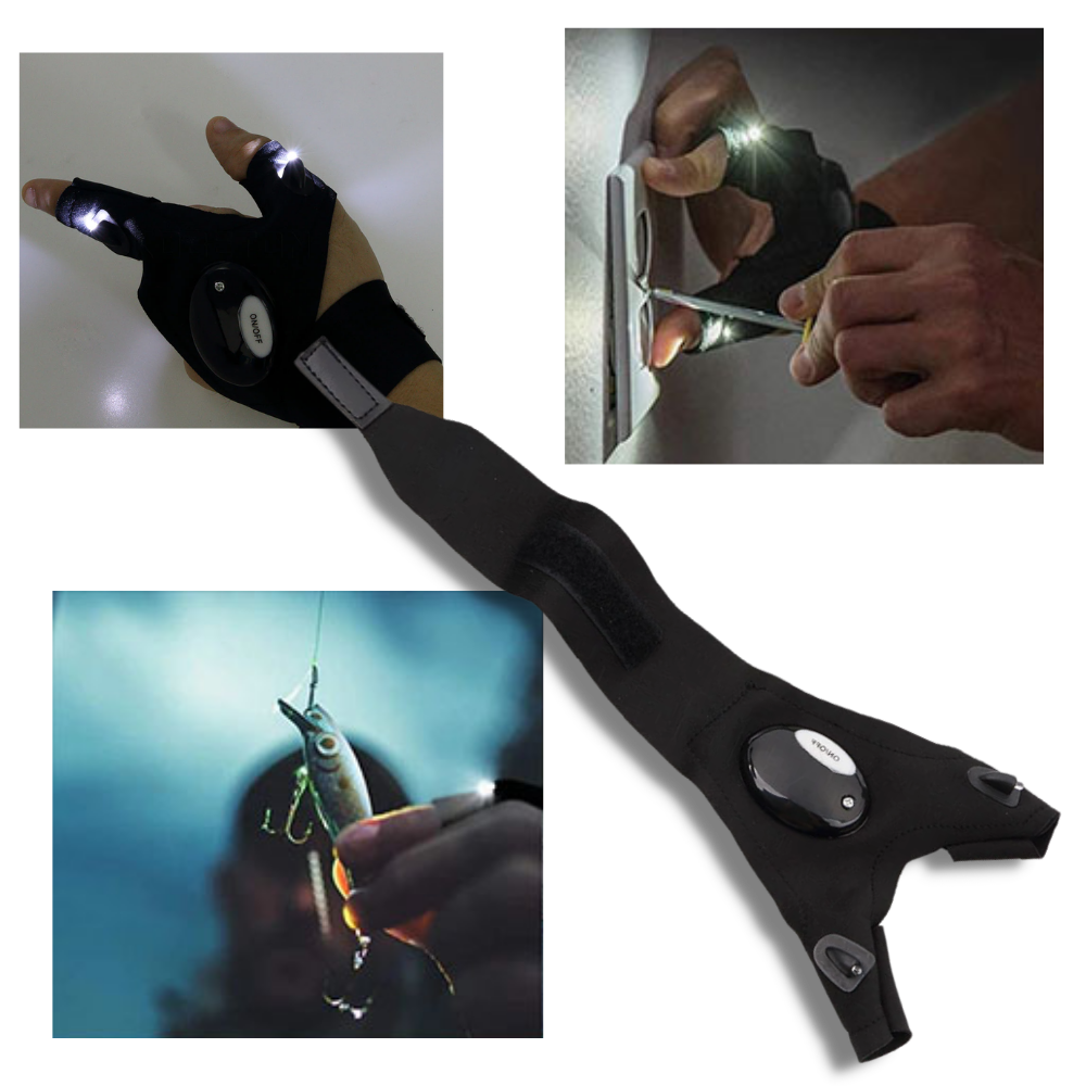 A Pair of LED Gloves with Waterproof Lights