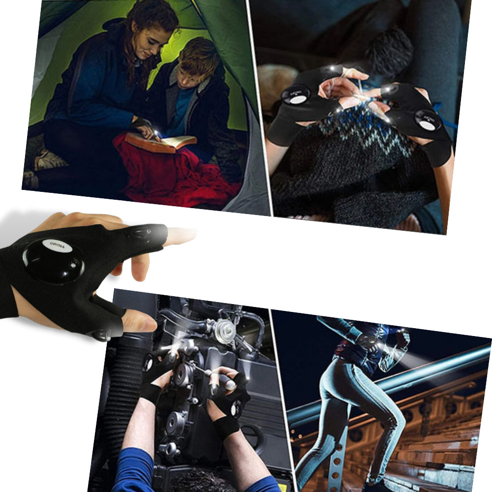 A Pair of LED Gloves with Waterproof Lights