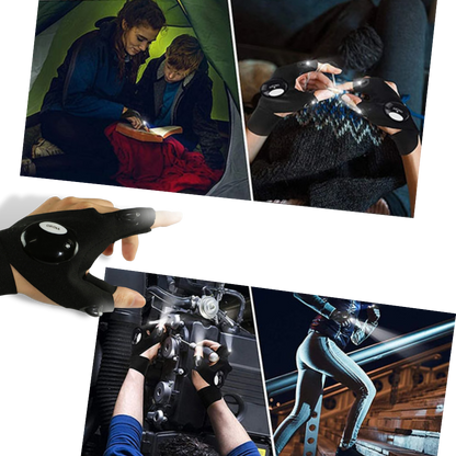 A Pair of LED Gloves with Waterproof Lights