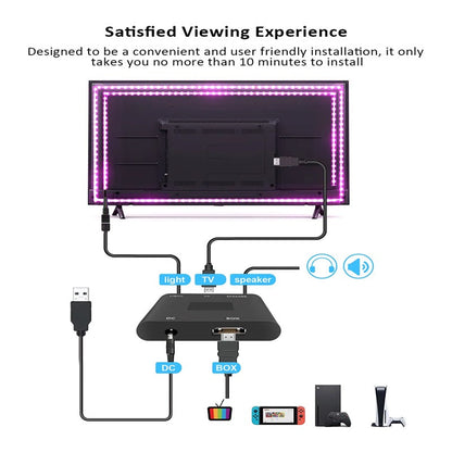 Skanto | Smart LED Light Strips for TV with HDMI Sync Box