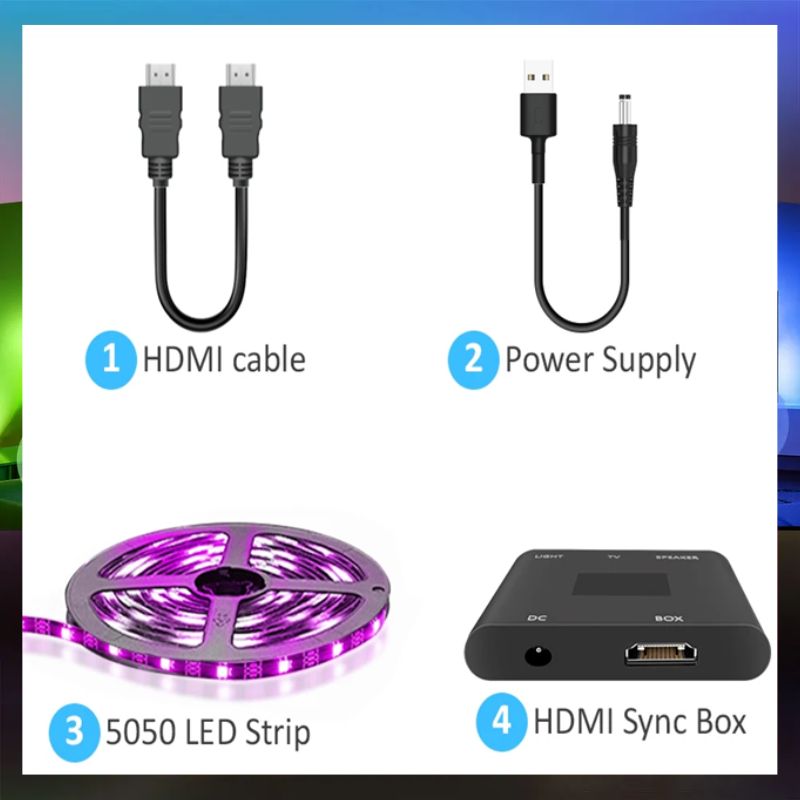 Skanto | Smart LED Light Strips for TV with HDMI Sync Box