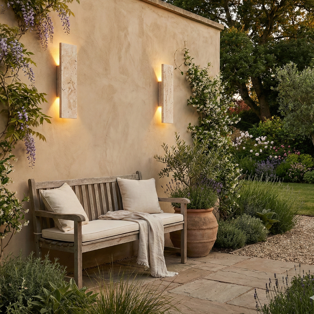 Waterproof Natural Stone Outdoor Wall Sconce