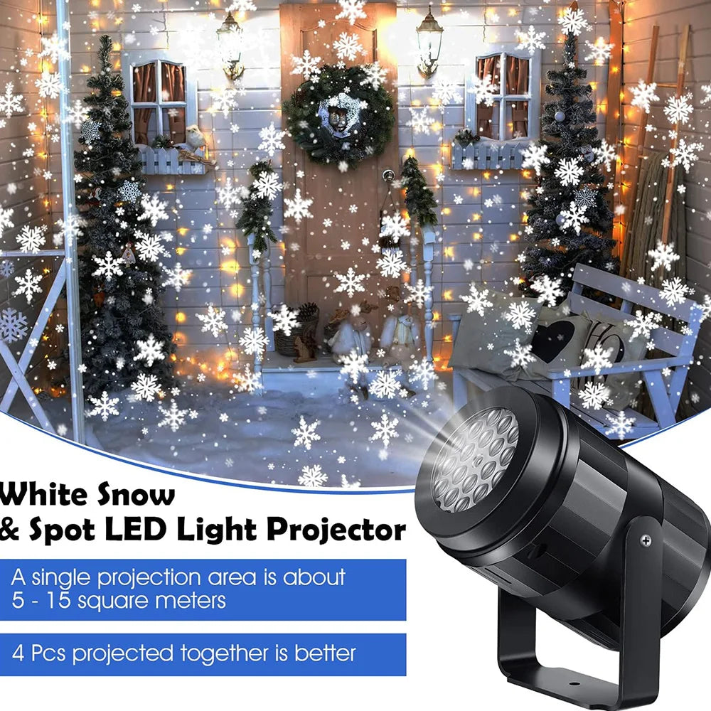 Skanto | LumiFlake LED Snowflake Projector – Magical Christmas Lighting with USB Connection, Weatherproof for Indoor & Outdoor